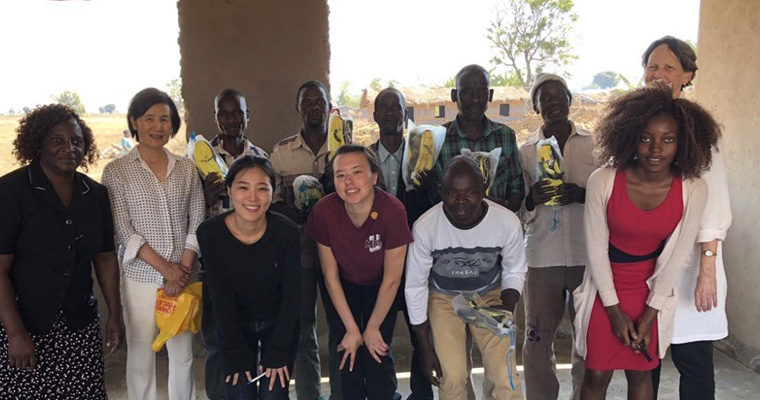 Researchers provided health screening services at a rural village community center and delivered shoes donated from a Korean American Catholic church in New Jersey.