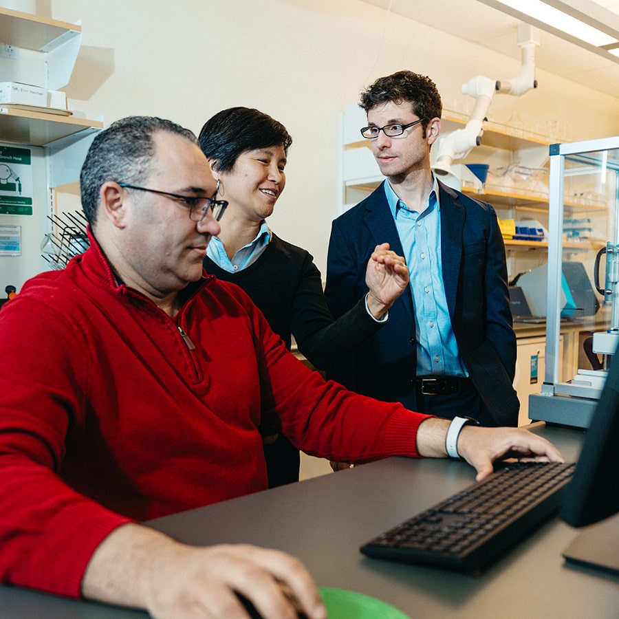 Biophysical Instrument core facility faculty in lab