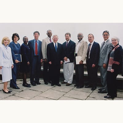 2001 Commencement William Bulger with Gerontology group.