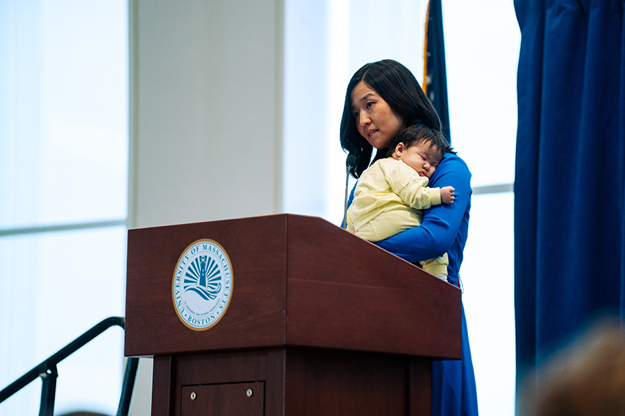 Mayor Wu and Mira speak at ResilientMass Summit