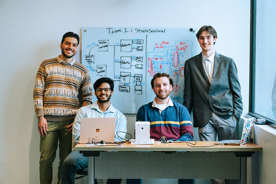 Engineering students cubesat lab NASA HASP mission photo by Javier Rivas