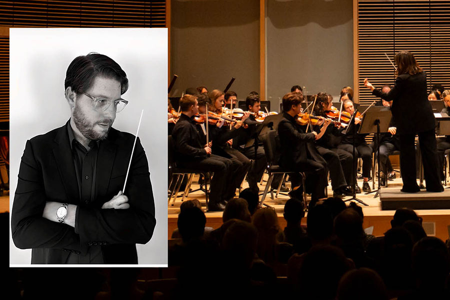 Dr. Ryan Noe Conductor with Orchestra 900x600