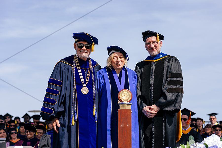 Gov. Janet Mills receives a chancellor's medal